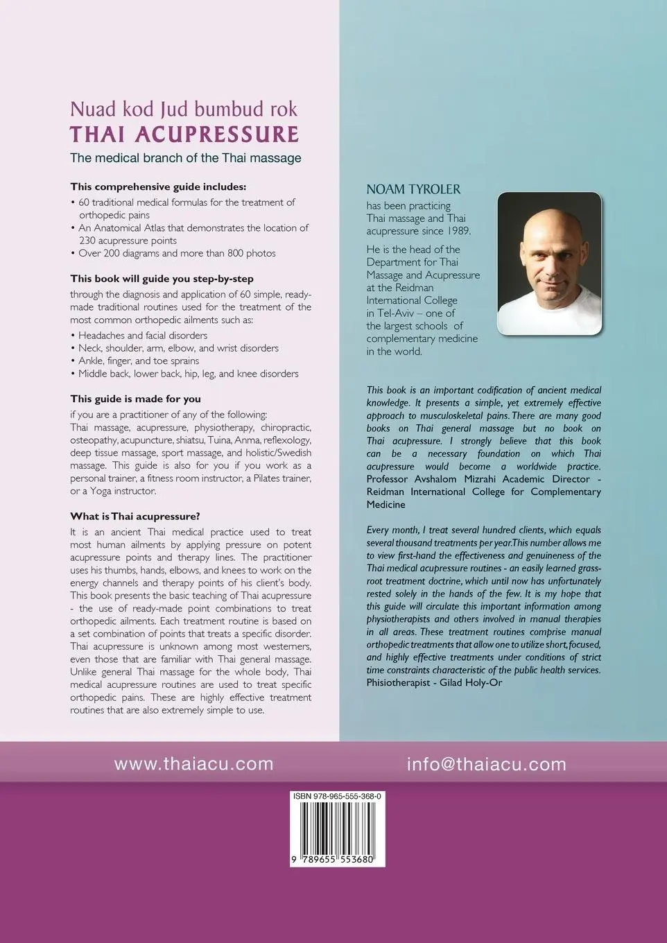 Rückseite: 9789655553680 | Thai Acupressure | Traditional Thai Physical Therapy | Noam Tyroler