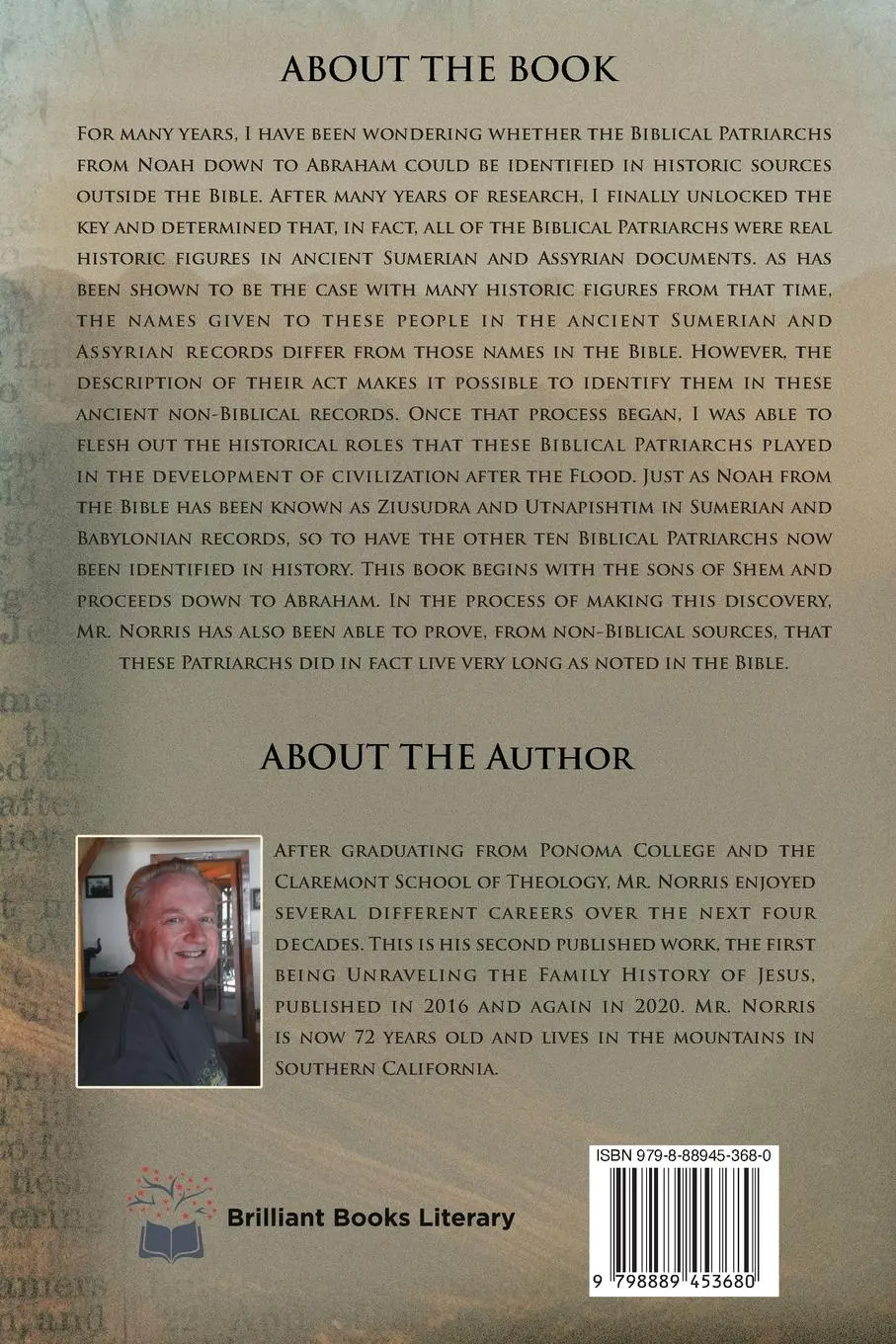 Rückseite: 9798889453680 | Identifying the Biblical Patriarchs from Non-Biblical Sources | Norris