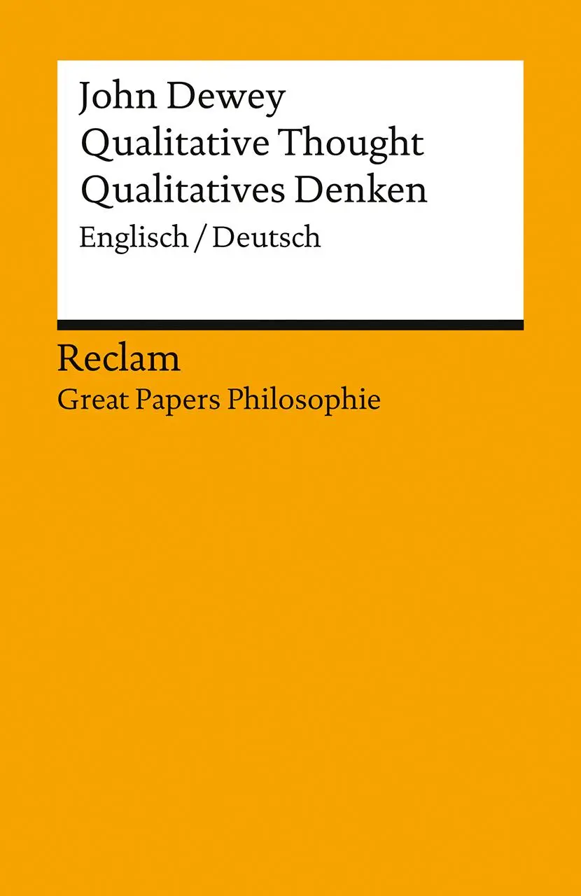 Cover: 9783150143780 | Qualitative Thought / Qualitatives Denken. Englisch/Deutsch. [Great...