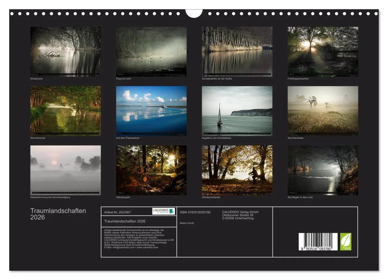 Bild: 9783516093780 | Traumlandschaften 2026 (Wandkalender 2026 DIN A3 quer), CALVENDO...