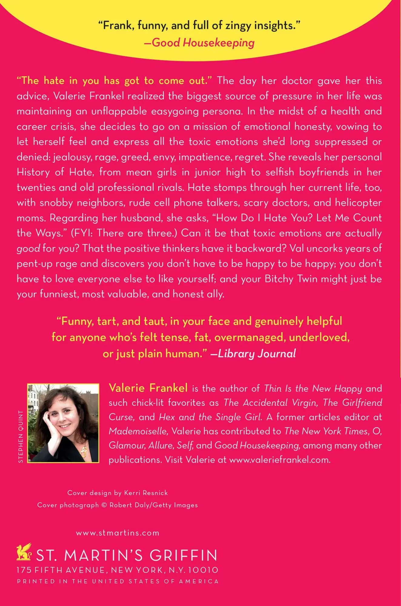 Rückseite: 9781250013880 | It's Hard Not to Hate You | A Memoir | Valerie Frankel (u. a.) | Buch