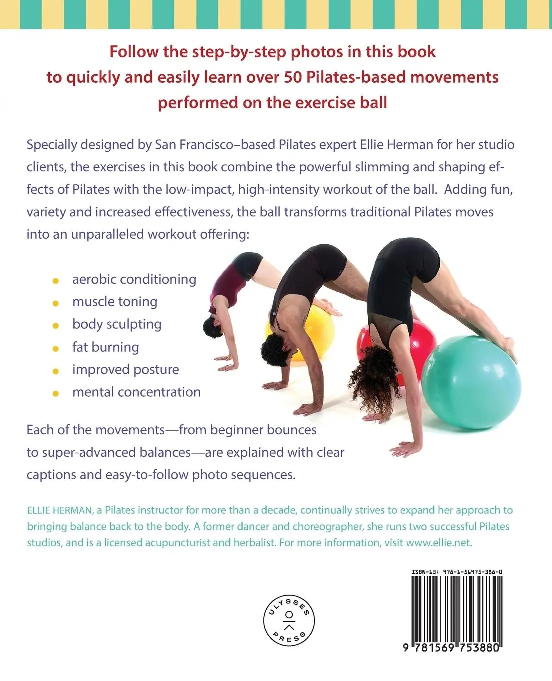 Rückseite: 9781569753880 | Ellie Herman's Pilates Workbook on the Ball | Ellie Herman | Buch