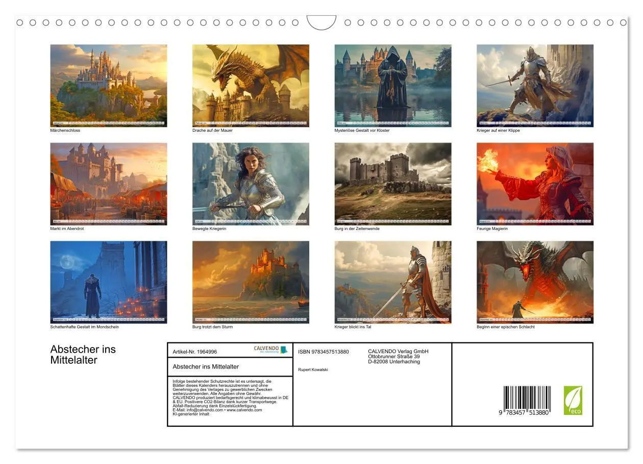 Bild: 9783457513880 | Abstecher ins Mittelalter (Wandkalender 2026 DIN A3 quer), CALVENDO...