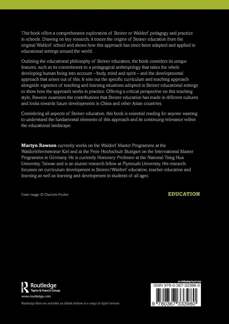 Rückseite: 9780367333980 | Steiner Waldorf Pedagogy in Schools | A Critical Introduction | Rawson