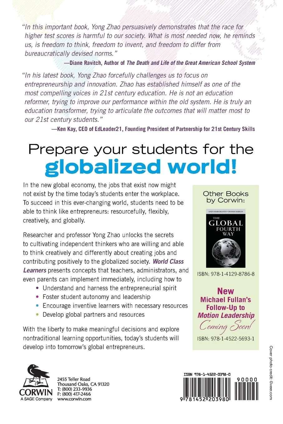 Rückseite: 9781452203980 | World Class Learners | Educating Creative and Entrepreneurial Students