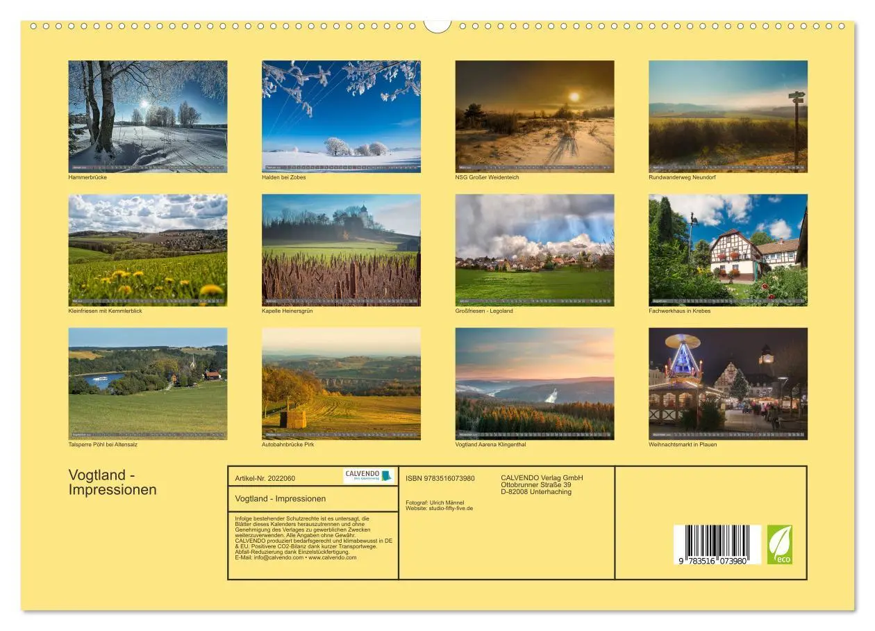 Bild: 9783516073980 | Vogtland - Impressionen (hochwertiger Premium Wandkalender 2026 DIN...
