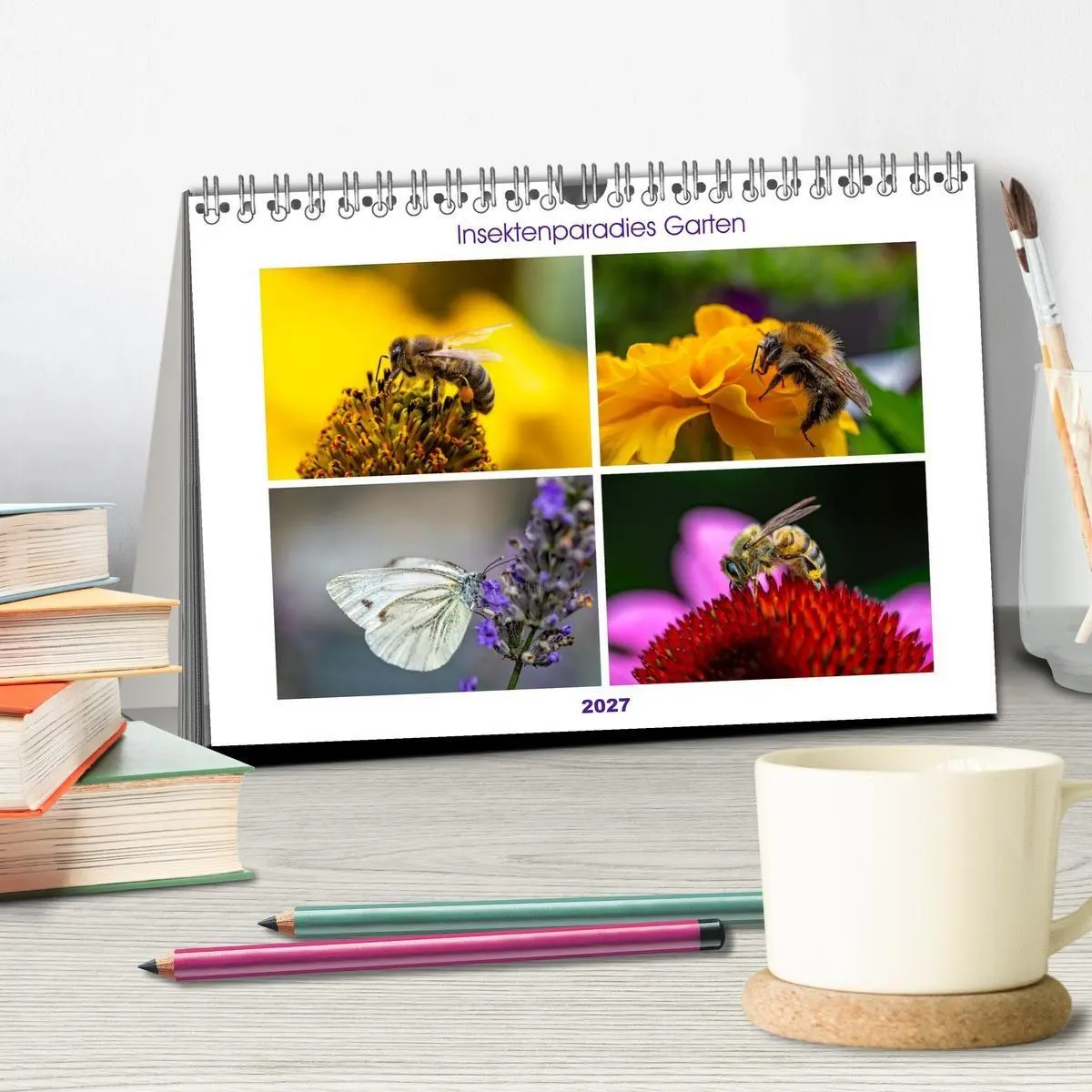 Bild: 9783594363980 | Insektenparadies Garten (Tischkalender 2027 DIN A5 quer), CALVENDO...
