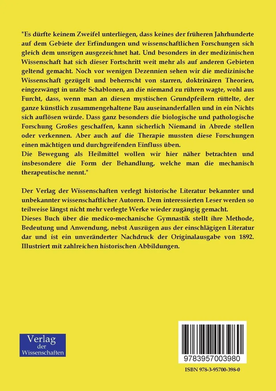 Rückseite: 9783957003980 | Medico-mechanische Gymnastik | Alfred Levertin (u. a.) | Taschenbuch