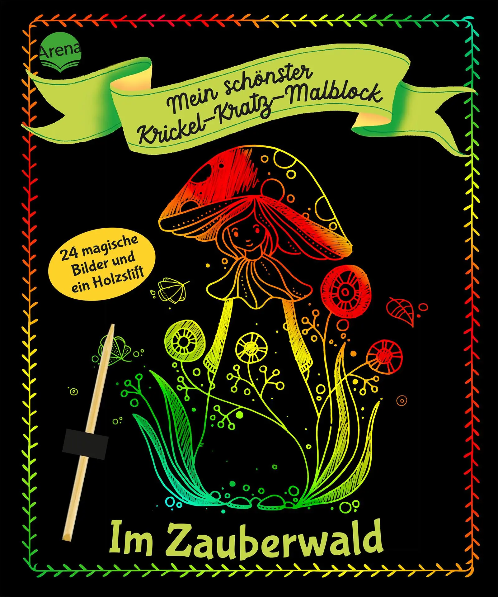 Cover: 9783401714080 | Mein schönster Krickel-Kratz-Malblock. Im Zauberwald | Nicola Dehmer