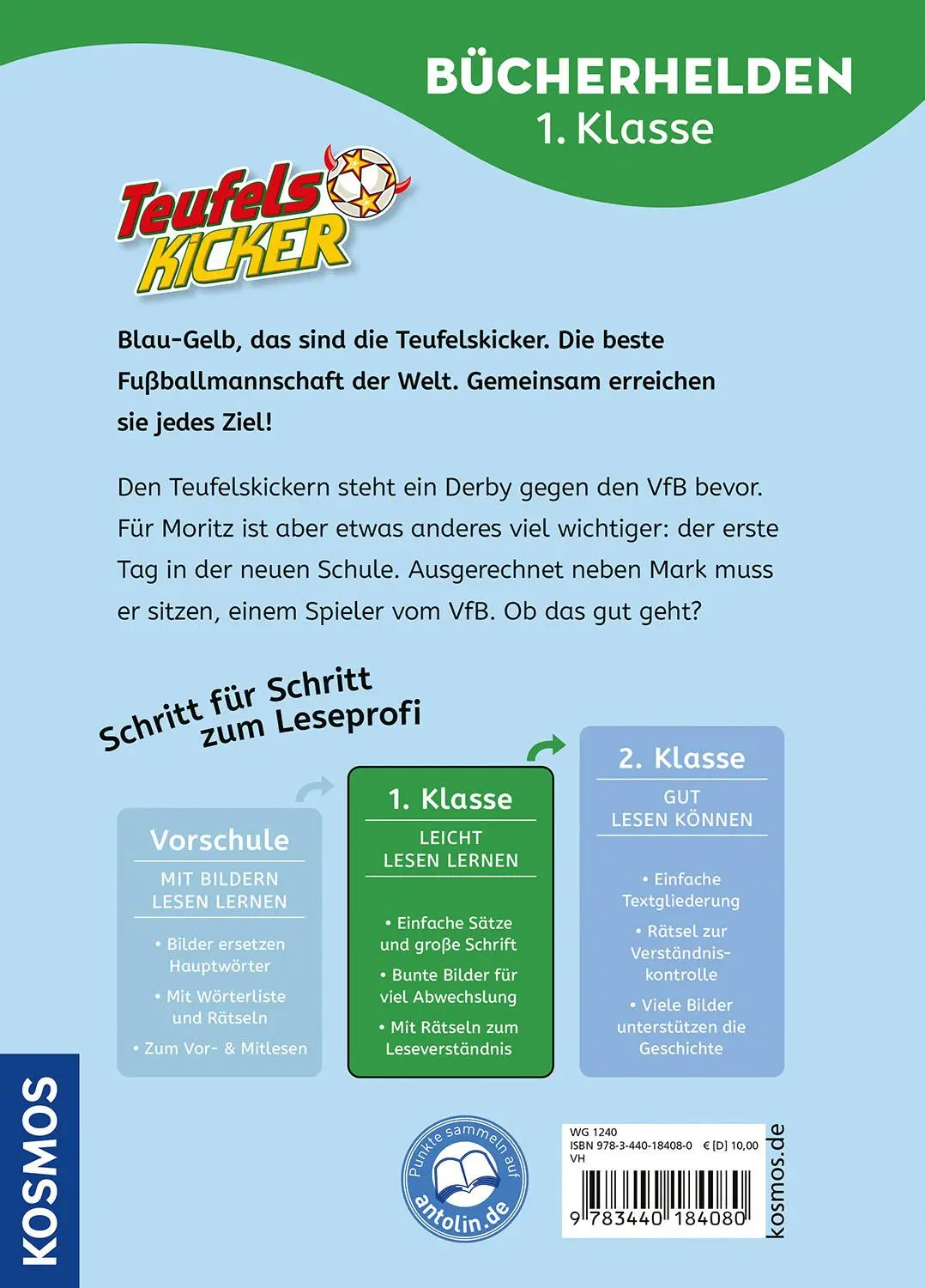 Rückseite: 9783440184080 | Teufelskicker, Bücherhelden 1. Klasse, Wer wagt, gewinnt | Nahrgang