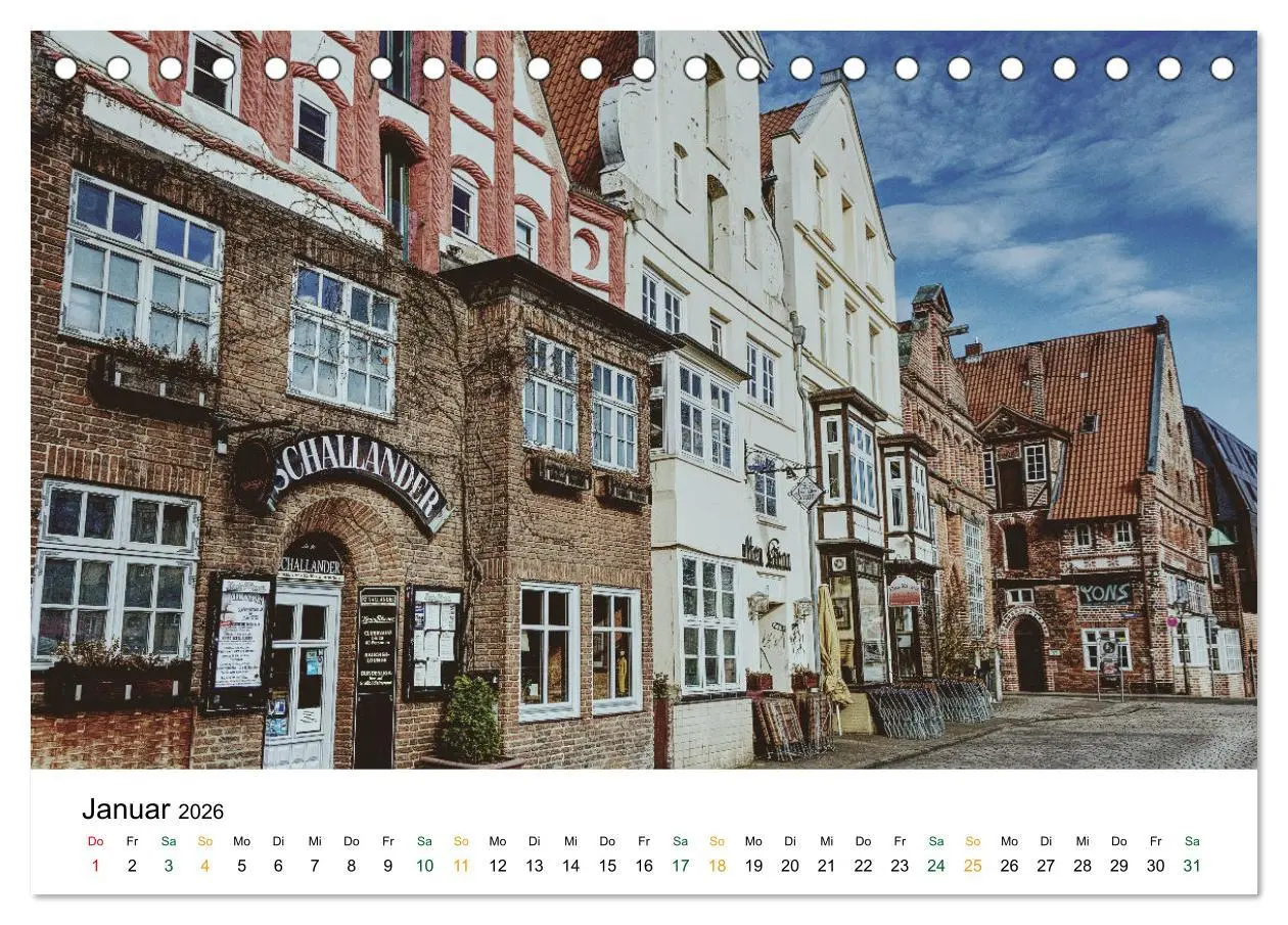 Bild: 9783457634080 | Lüneburg (Tischkalender 2026 DIN A5 quer), CALVENDO Monatskalender