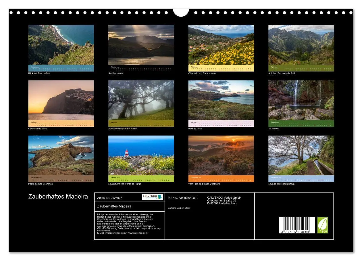 Bild: 9783516104080 | Zauberhaftes Madeira (Wandkalender 2026 DIN A3 quer), CALVENDO...