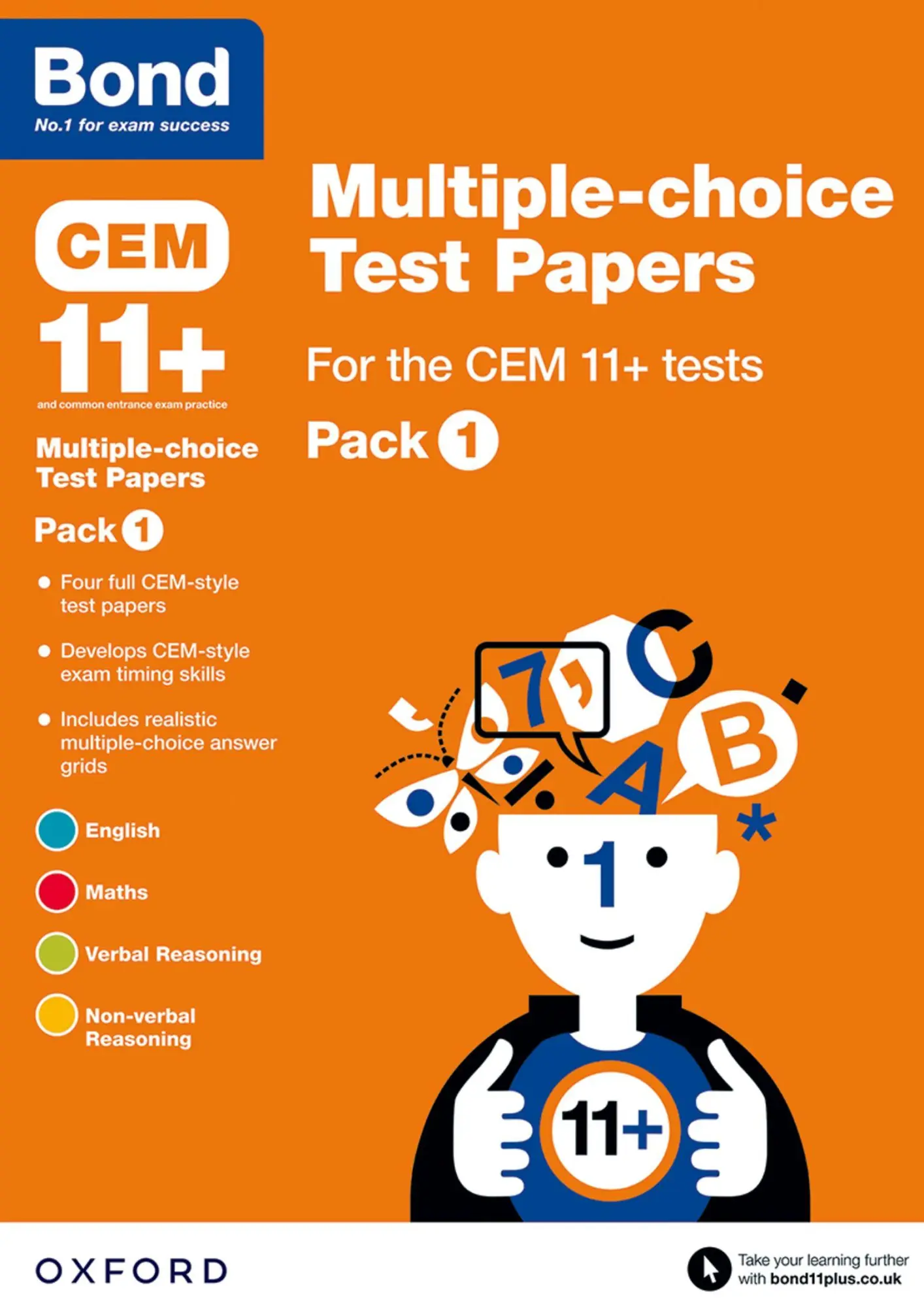 Cover: 9780192744180 | Bond 11+ Multiple-choice Test Papers for the CEM 11+ Tests Pack 1:...
