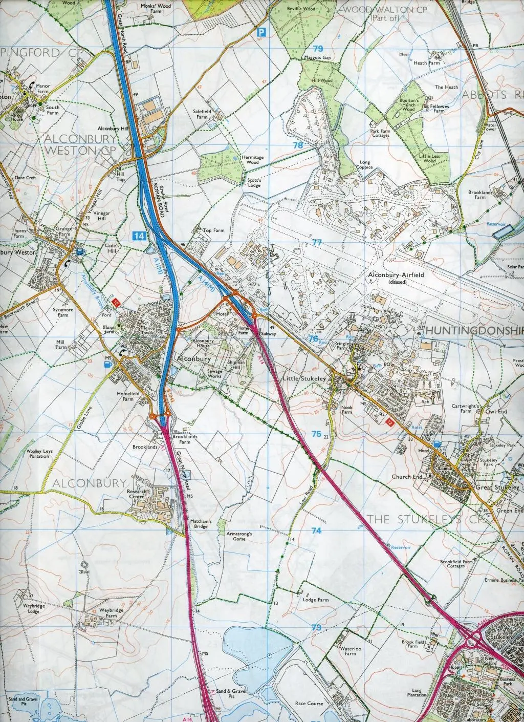 Bild: 9780319244180 | Huntingdon and St.Ives, Grafham Water | Ordnance Survey | (Land-)Karte