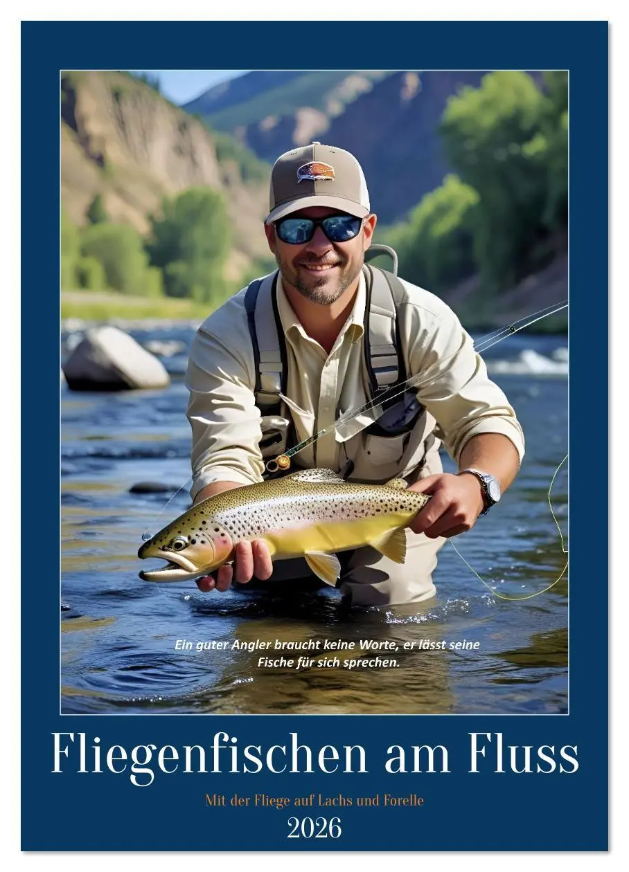 Cover: 9783516644180 | Fliegenfischen am Fluss (Wandkalender 2026 DIN A3 hoch), CALVENDO...