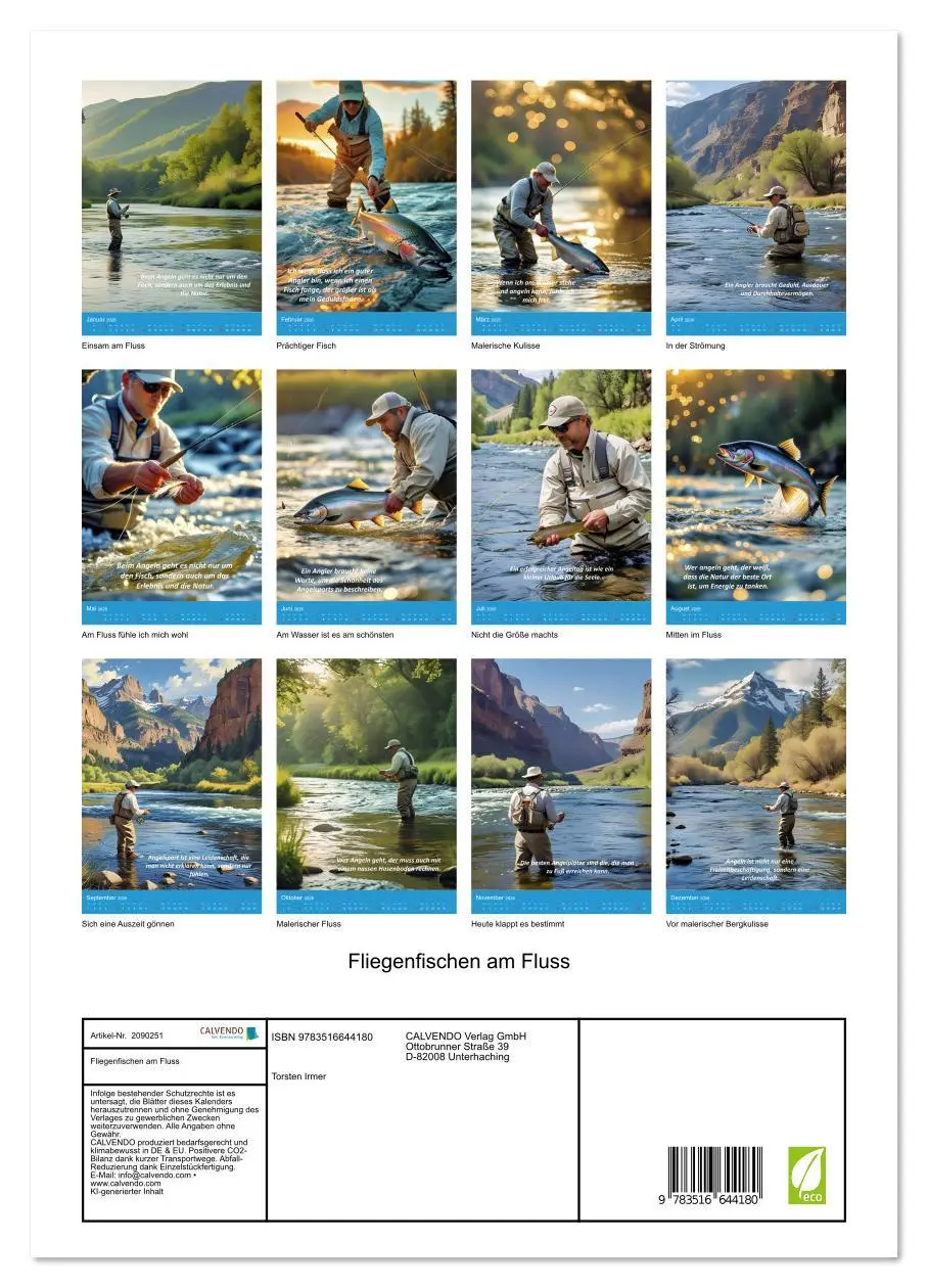 Bild: 9783516644180 | Fliegenfischen am Fluss (Wandkalender 2026 DIN A3 hoch), CALVENDO...