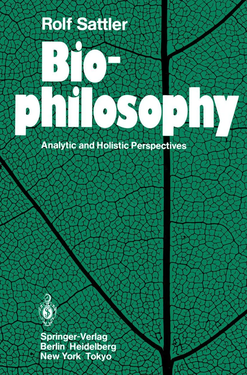 Cover: 9783540164180 | Biophilosophy | Analytic and Holistic Perspectives | Rolf Sattler