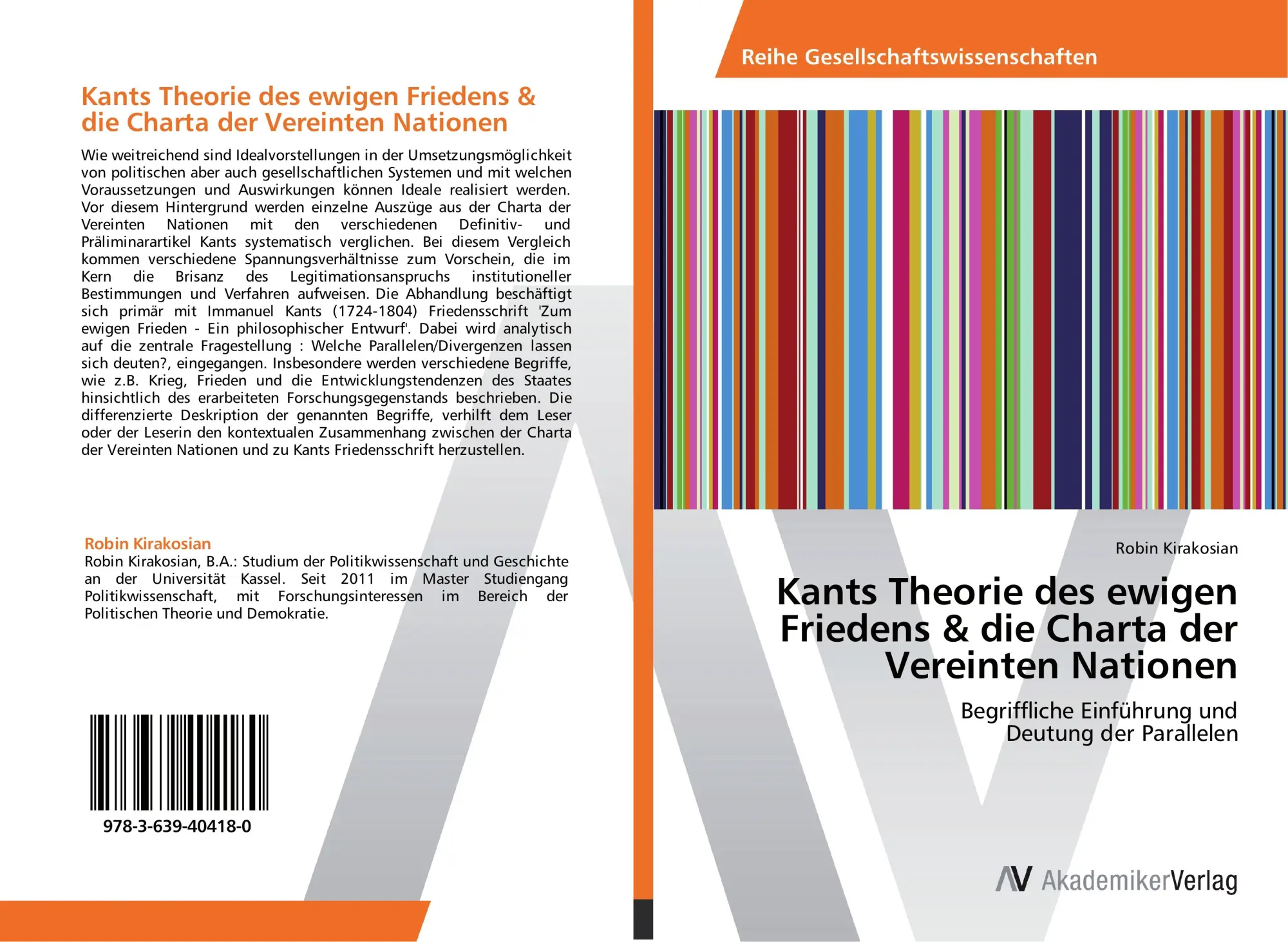 Cover: 9783639404180 | Kants Theorie des ewigen Friedens &amp; die Charta der Vereinten Nationen