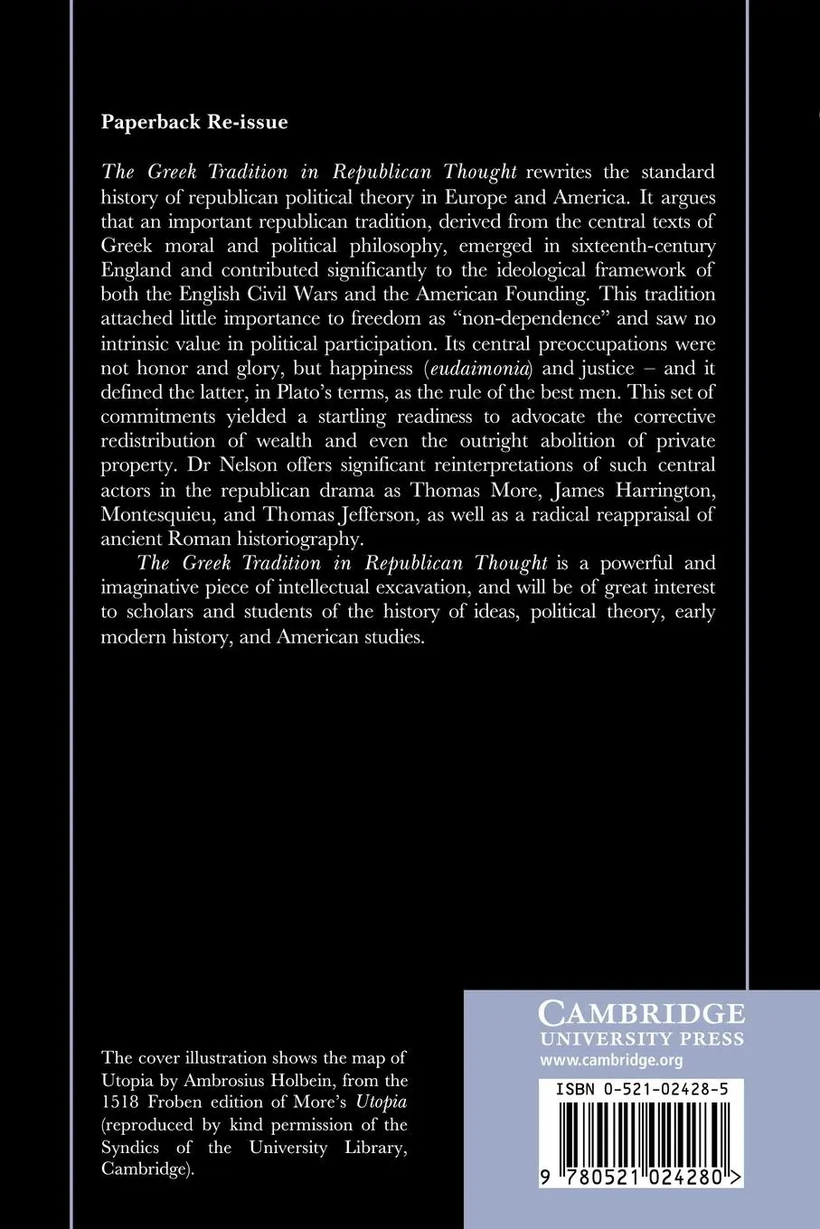 Rückseite: 9780521024280 | The Greek Tradition in Republican Thought | Eric Nelson (u. a.) | Buch