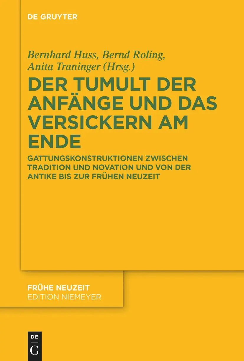 Cover: 9783111624280 | Der Tumult der Anfänge und das Versickern am Ende | Huss (u. a.) | VI