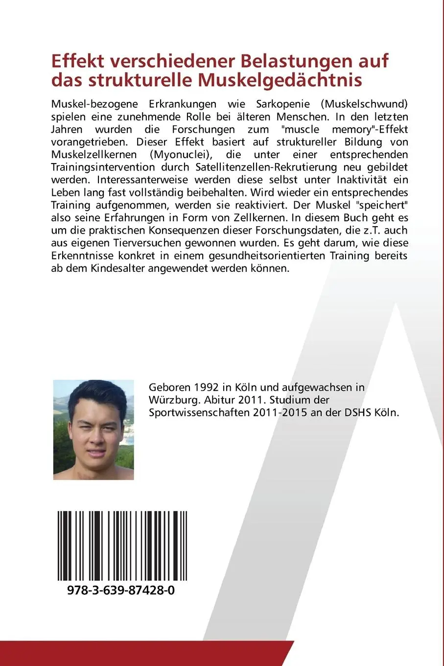 Rückseite: 9783639874280 | Effekt verschiedener Belastungen auf das strukturelle Muskelgedächtnis