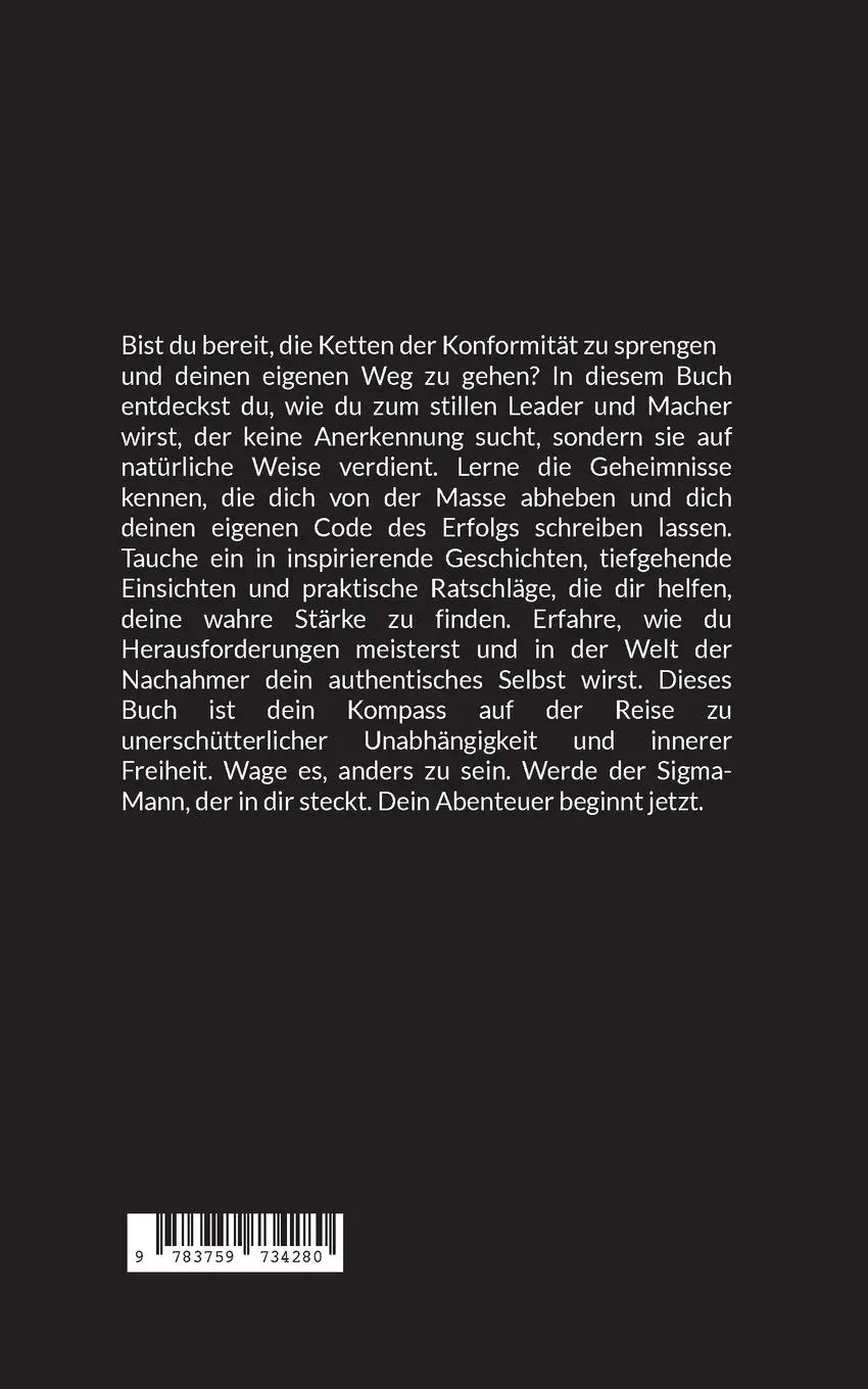 Rückseite: 9783759734280 | Ungezähmt und unabhängig | Mein Weg zum Sigma-Mann | Nick Olsen | Buch
