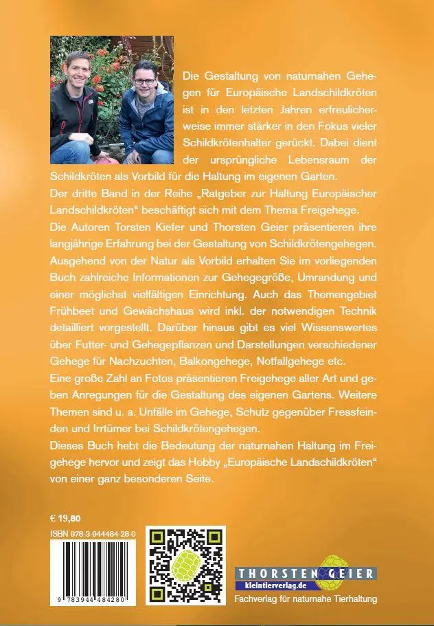 Rückseite: 9783944484280 | Freigehege für Europäische Landschildkröten | Thorsten Geier (u. a.)