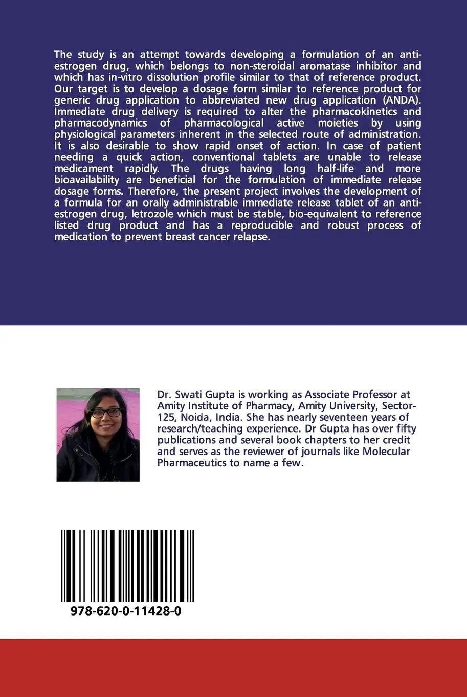 Rückseite: 9786200114280 | Development and evaluation of film coated tablets of letrozole | Buch