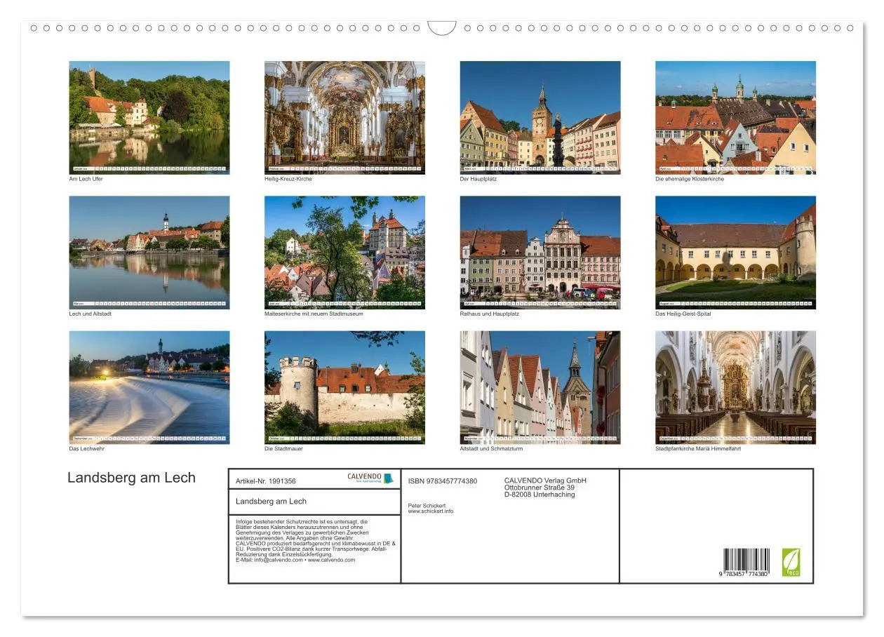 Bild: 9783457774380 | Landsberg am Lech (Wandkalender 2026 DIN A2 quer), CALVENDO...