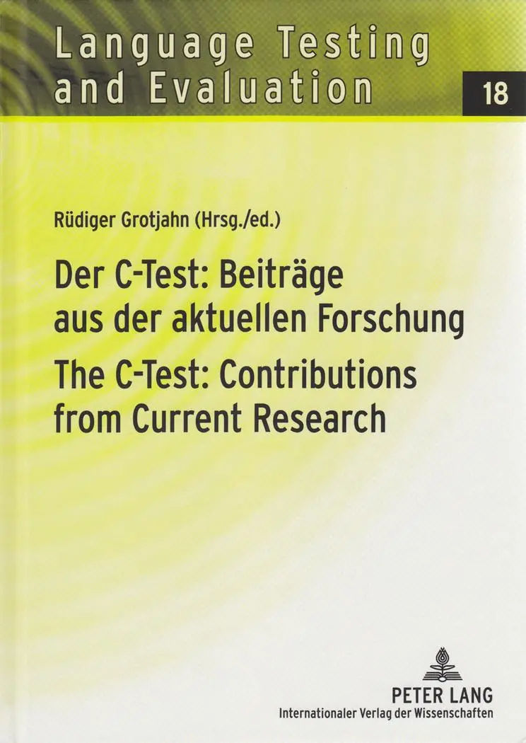 Cover: 9783631604380 | Der C-Test: Beiträge aus der aktuellen Forschung / The C-Test:...