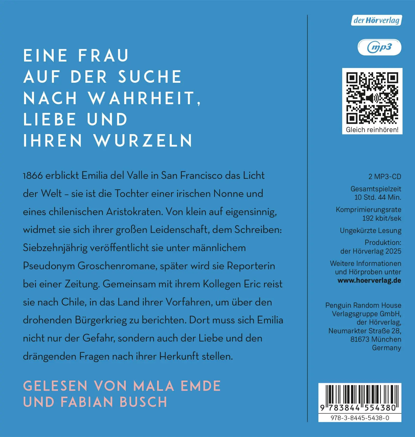 Bild: 9783844554380 | Mein Name ist Emilia del Valle | Isabel Allende | MP3 | Deutsch | 2025