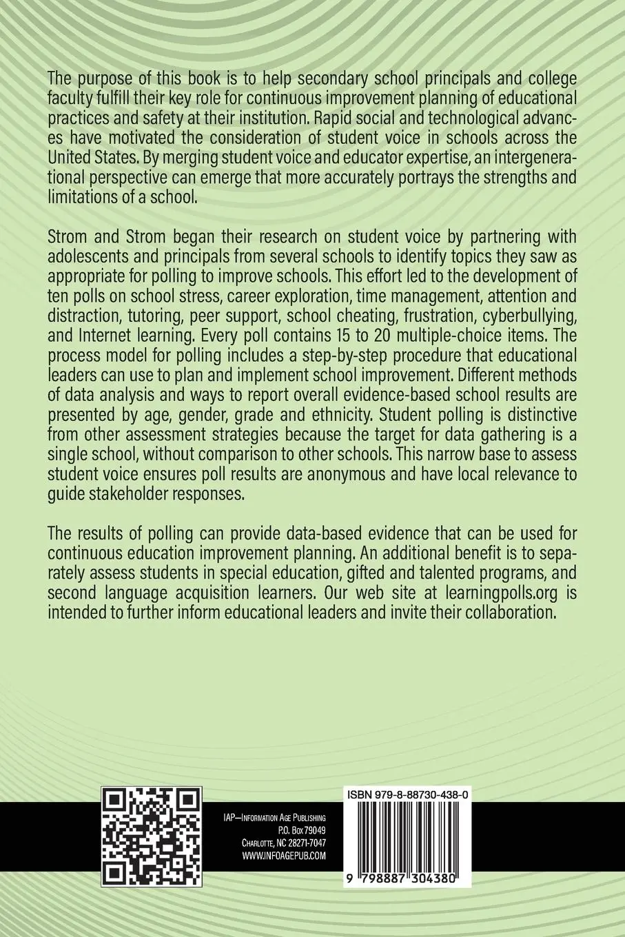 Rückseite: 9798887304380 | Polling Student Voices for School Improvement | Paris S. Strom (u. a.)