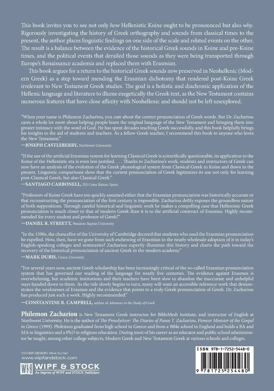 Rückseite: 9781725254480 | Reading and Pronouncing Biblical Greek | Philemon Zachariou | Buch