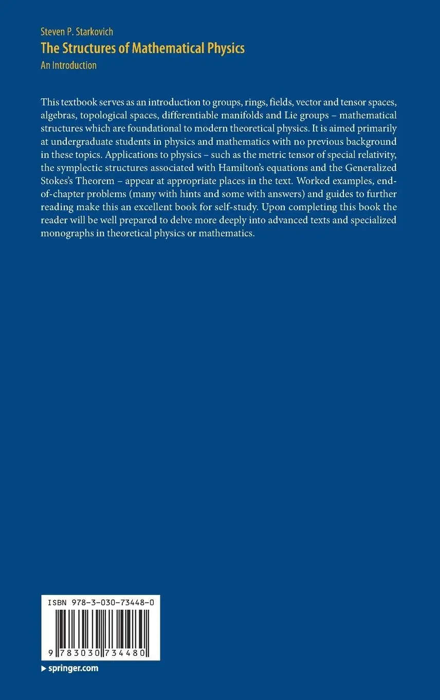 Rückseite: 9783030734480 | The Structures of Mathematical Physics | An Introduction | Starkovich