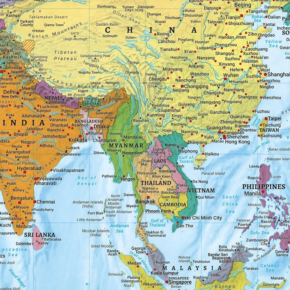 Bild: 9783707924480 | World map, political - physical, english, 1:20.000.000, folded,...