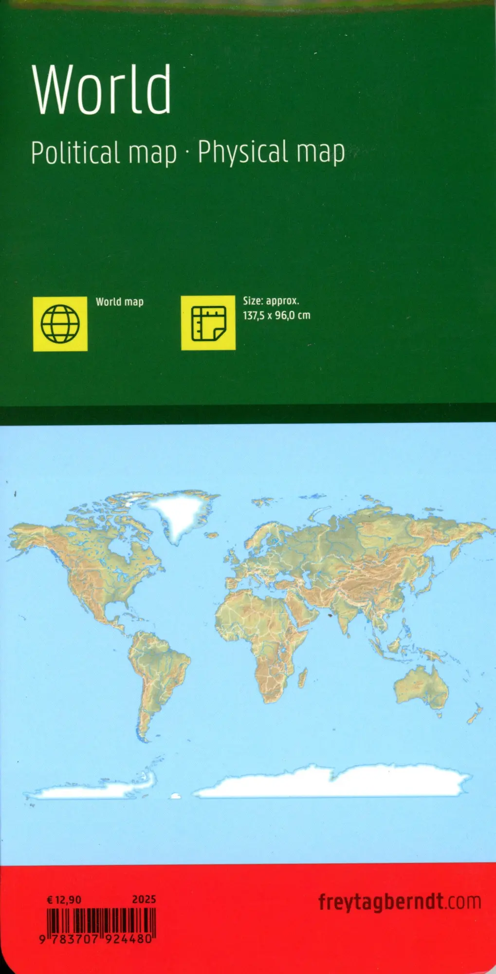 Bild: 9783707924480 | World map, political - physical, english, 1:20.000.000, folded,...