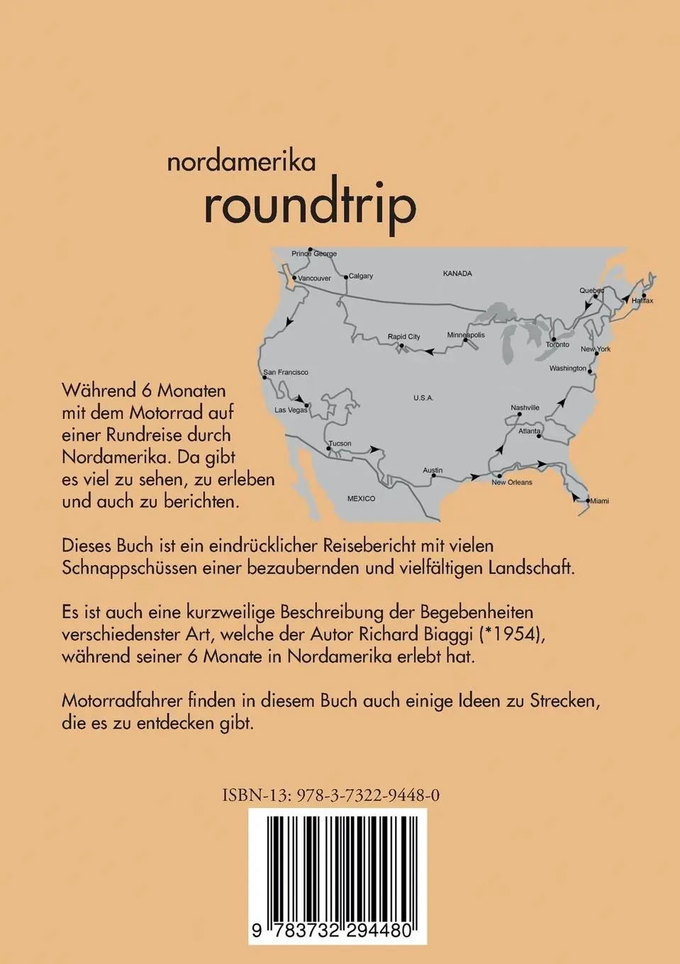 Rückseite: 9783732294480 | Nordamerika Roundtrip | Richard Biaggi | Taschenbuch | 160 S. | 2014