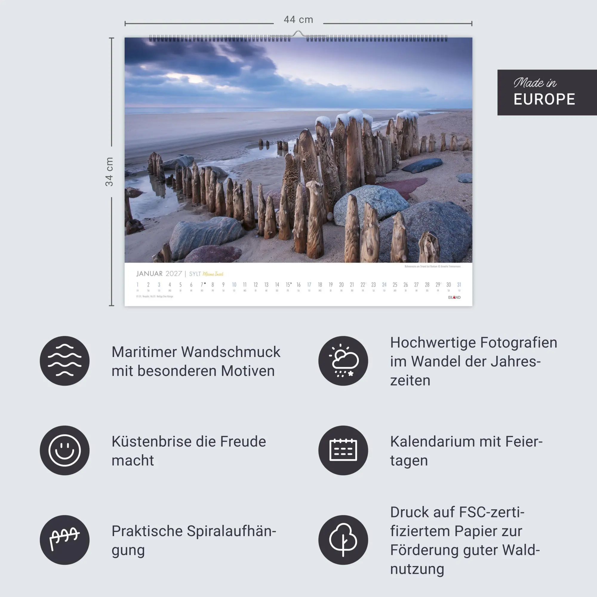 Bild: 9783964024480 | Sylt - Meine Insel Kalender 2027 | Eiland | Kalender | Spiralbindung