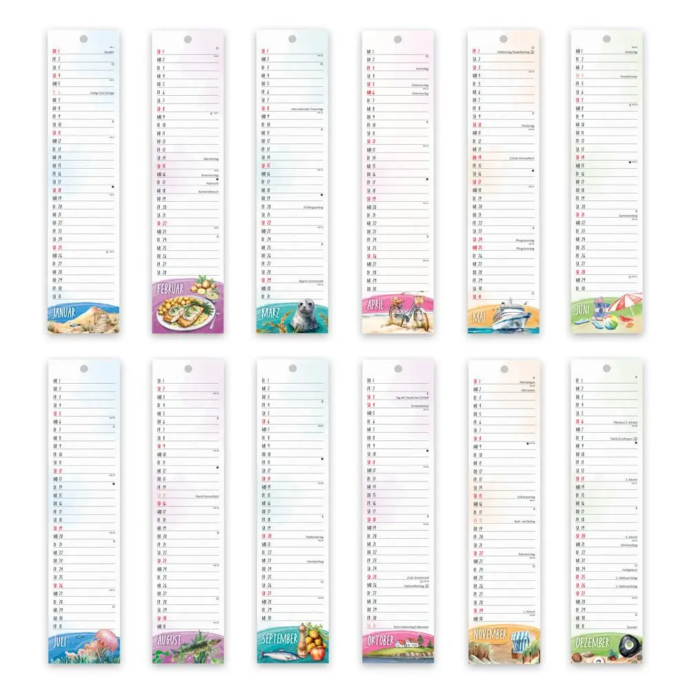 Bild: 9783988024480 | Trötsch Streifenkalender Mini Küstenliebe 2026 | KG | Kalender | XXIV