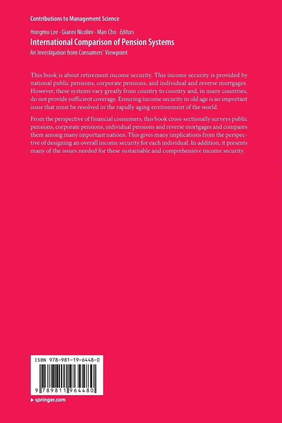 Rückseite: 9789811964480 | International Comparison of Pension Systems | Hongmu Lee (u. a.)