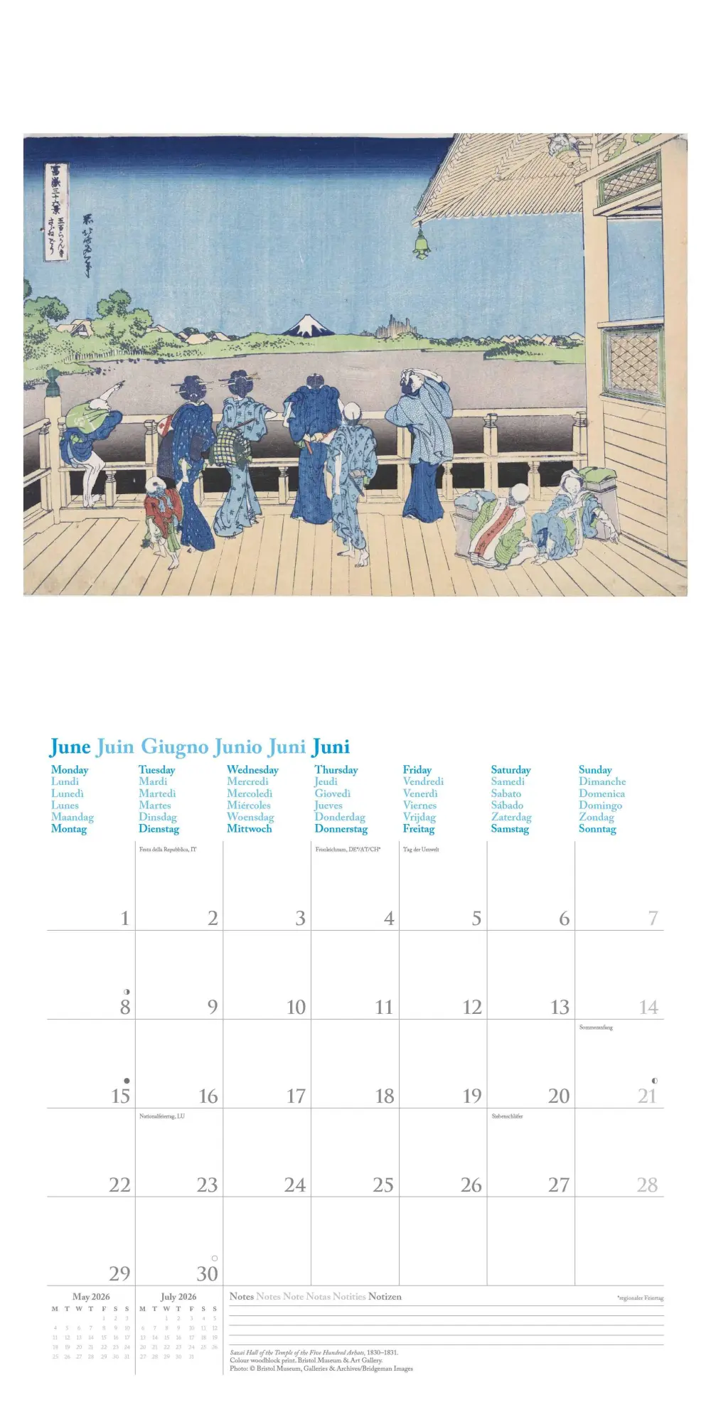 Bild: 4069095004580 | Hokusai 2026 - Wand-Kalender - Broschüren-Kalender - 30x30 - 30x60...