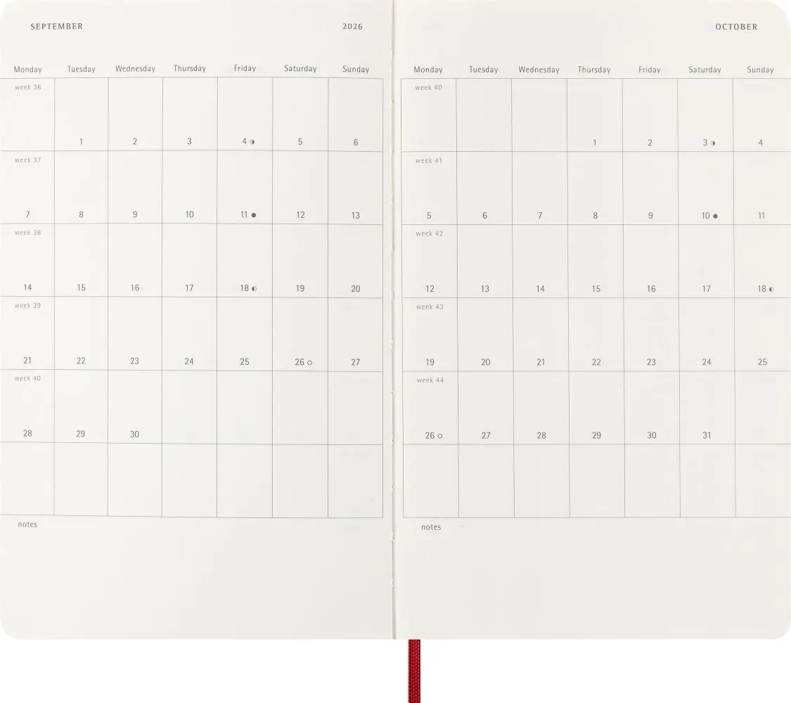 Bild: 8056999274580 | Moleskine 12 Monate Tageskalender 2026, Large/A5, 1 Tag = 1 Seite,...