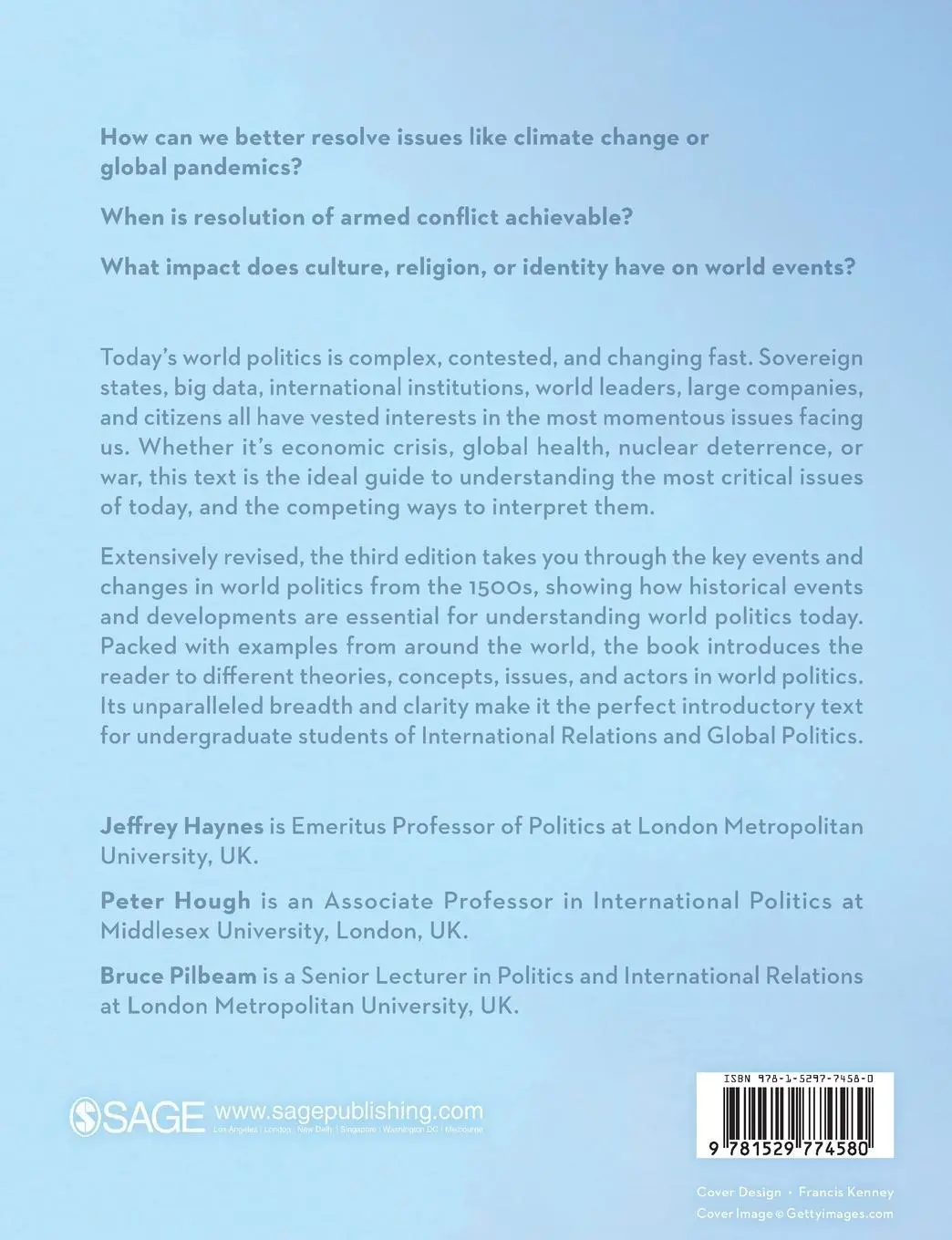 Rückseite: 9781529774580 | World Politics | Jeffrey Haynes (u. a.) | Taschenbuch | Englisch