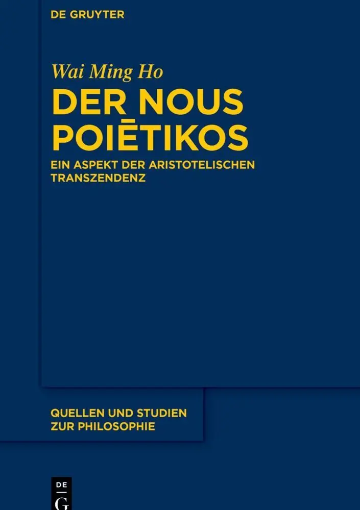 Cover: 9783111384580 | Der Nous Poi tikos | Ein Aspekt der aristotelischen Transzendenz | Ho