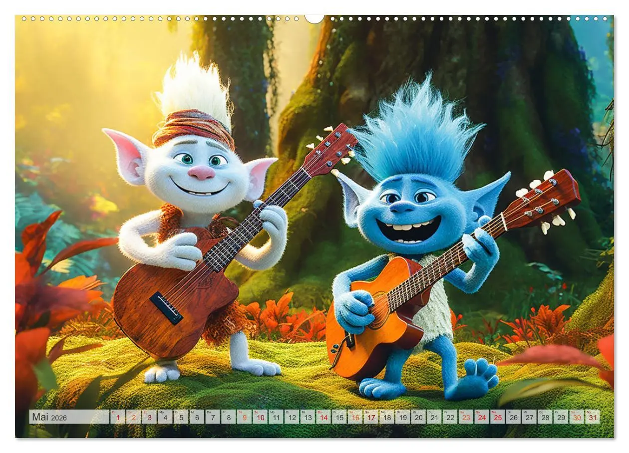 Bild: 9783457514580 | Die bunte Welt der Trolle (Wandkalender 2026 DIN A2 quer), CALVENDO...