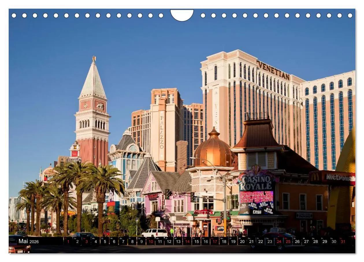 Bild: 9783516224580 | Las Vegas (Wandkalender 2026 DIN A4 quer), CALVENDO Monatskalender
