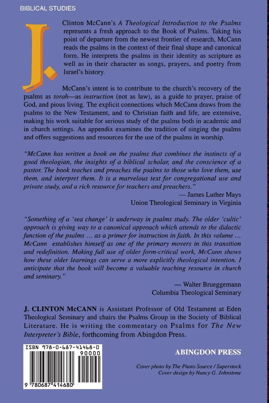 Rückseite: 9780687414680 | A Theological Introduction to the Book of Psalms | McCann (u. a.)