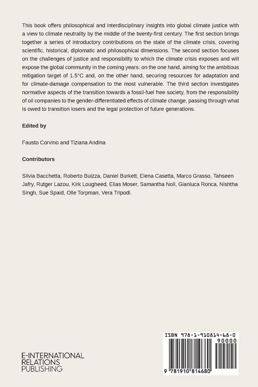 Rückseite: 9781910814680 | Global Climate Justice | Theory and Practice | Fausto Corvino (u. a.)