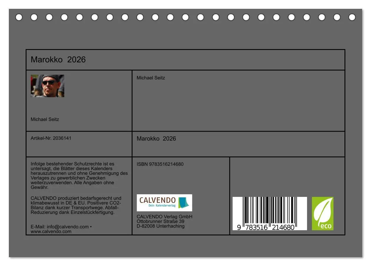 Bild: 9783516214680 | Marokko 2026 (Tischkalender 2026 DIN A5 quer), CALVENDO Monatskalender