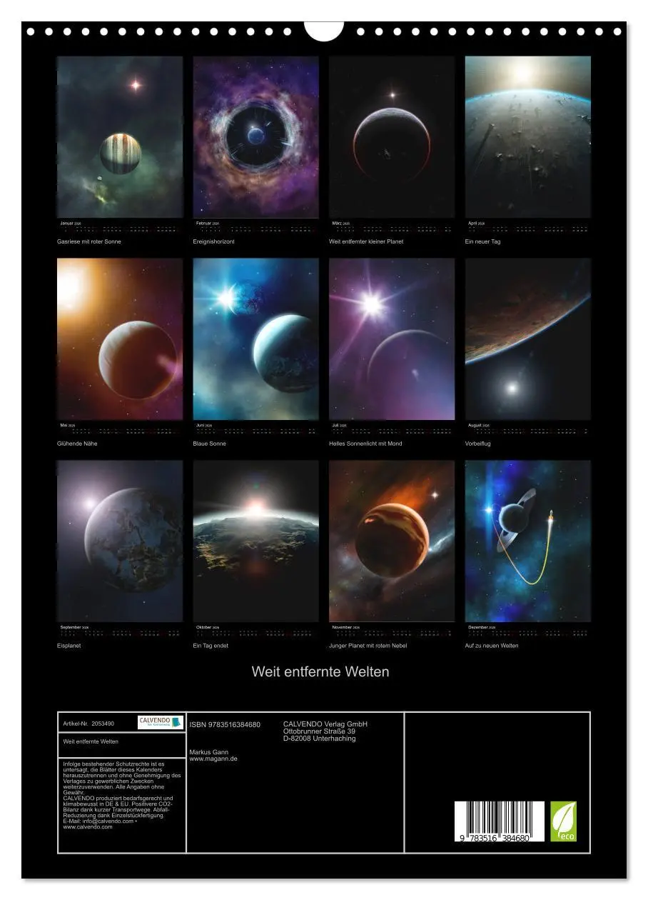 Bild: 9783516384680 | Weit entfernte Welten (Wandkalender 2026 DIN A3 hoch), CALVENDO...